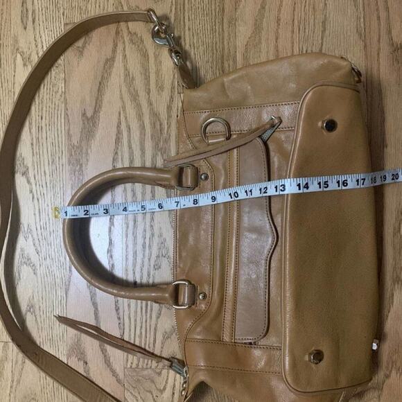 Rebecca Minkoff Womens Tan Leather Zipper Crossbody Satchel Handbag Size OS - Picture 8 of 9